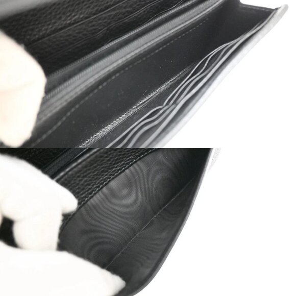 GUCCI GG Logo Bifold Long Wallet Leather Black Made in Italy 65KB007